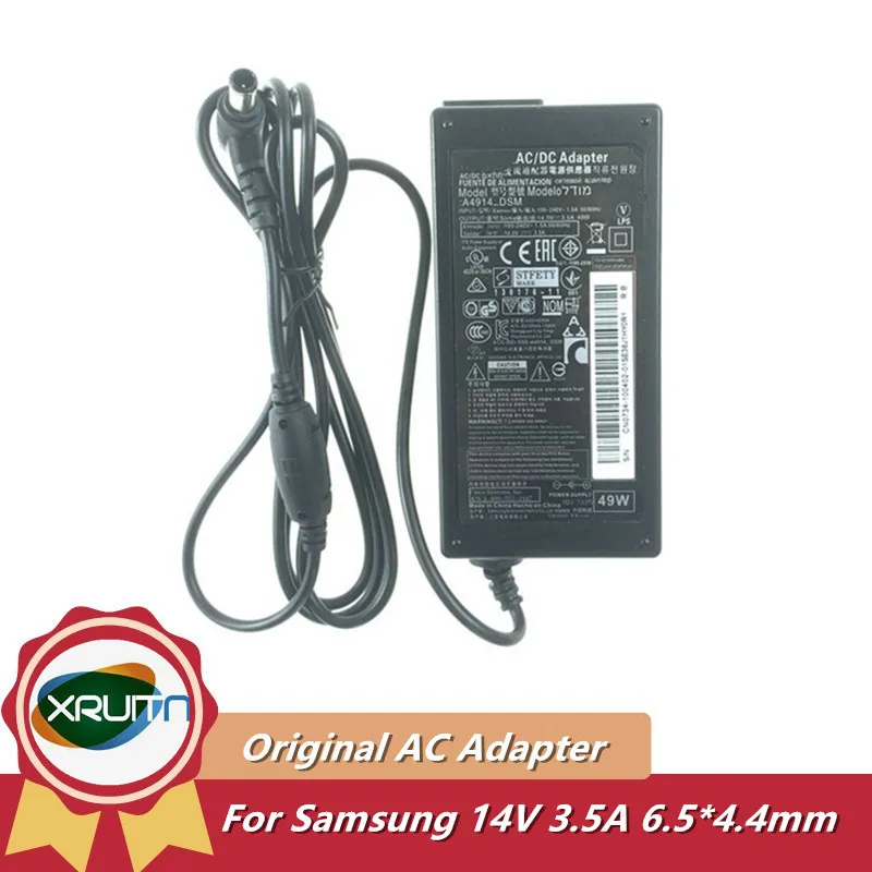 Originálny A4914_DSM 14V 3,5A 49 W AC adaptér nabíjačky pre Samsung LCD Monitor napájací zdroj SAD04914-UV