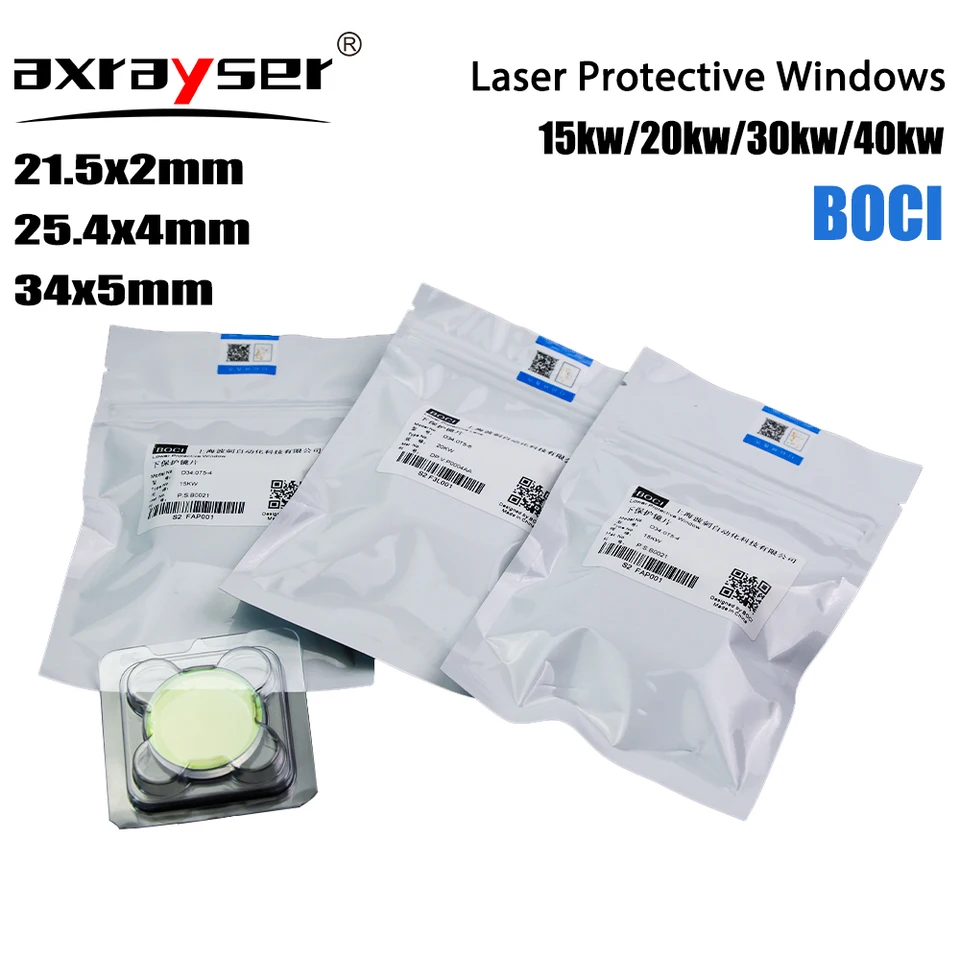 Originálny BOCI 34x5 15KW 20KW 30 kW 40 kW laserové šošovky Ochranné okná pre boky Bocci Han's Tru Fiber Laser Cutting Head