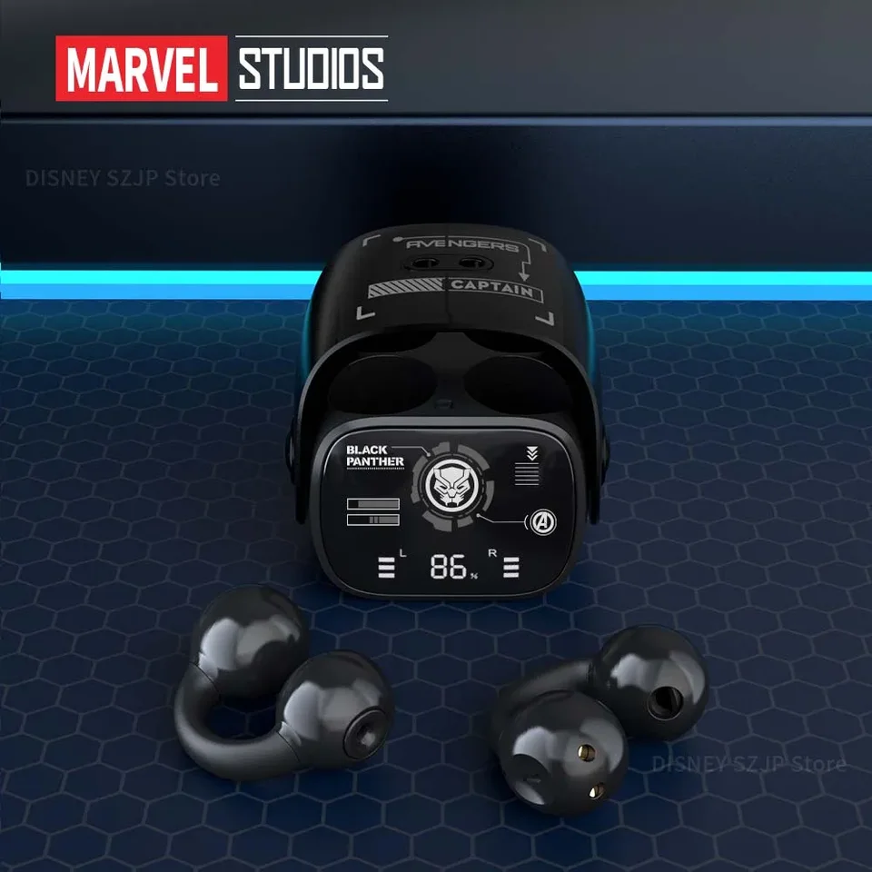 Originálny Disney QD-6 Bluetooth Sarfon Sarfon Cradle Rotácia Návrh uší Cool Iron Man Mecha headset Vysoko kvalitná zliatina zinku