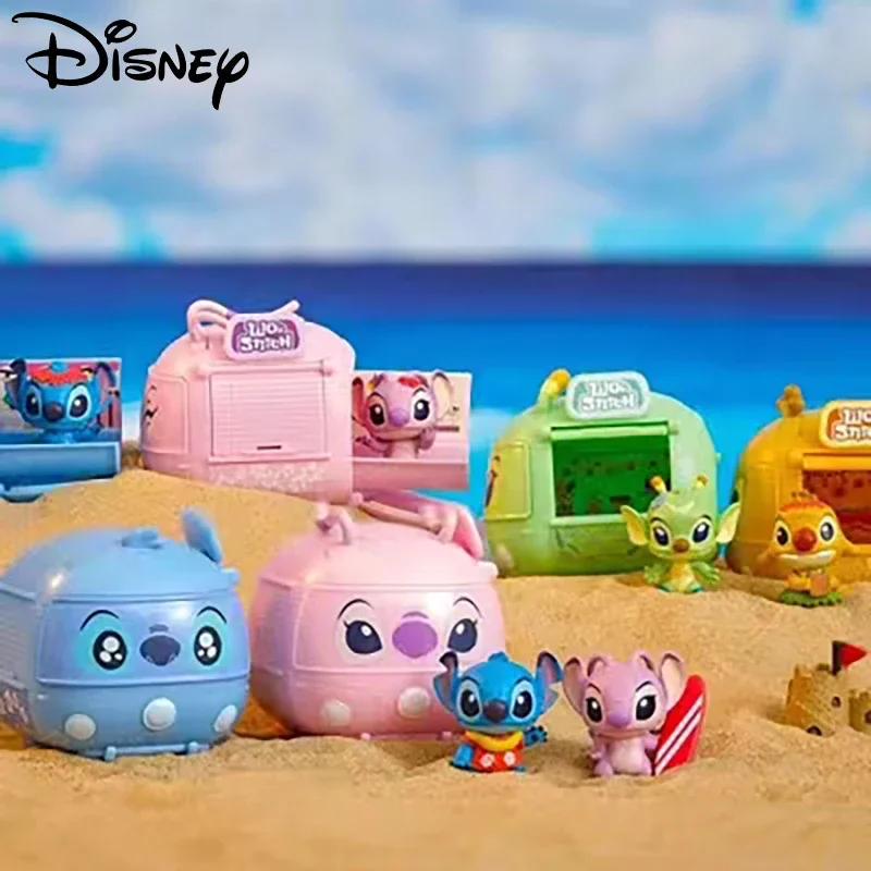 Originálny Disney Stitch Angel Reuben Bonnie Camper Van Series Anime postava PVC roztomilý kawaii figurína zbierka modely bábiky