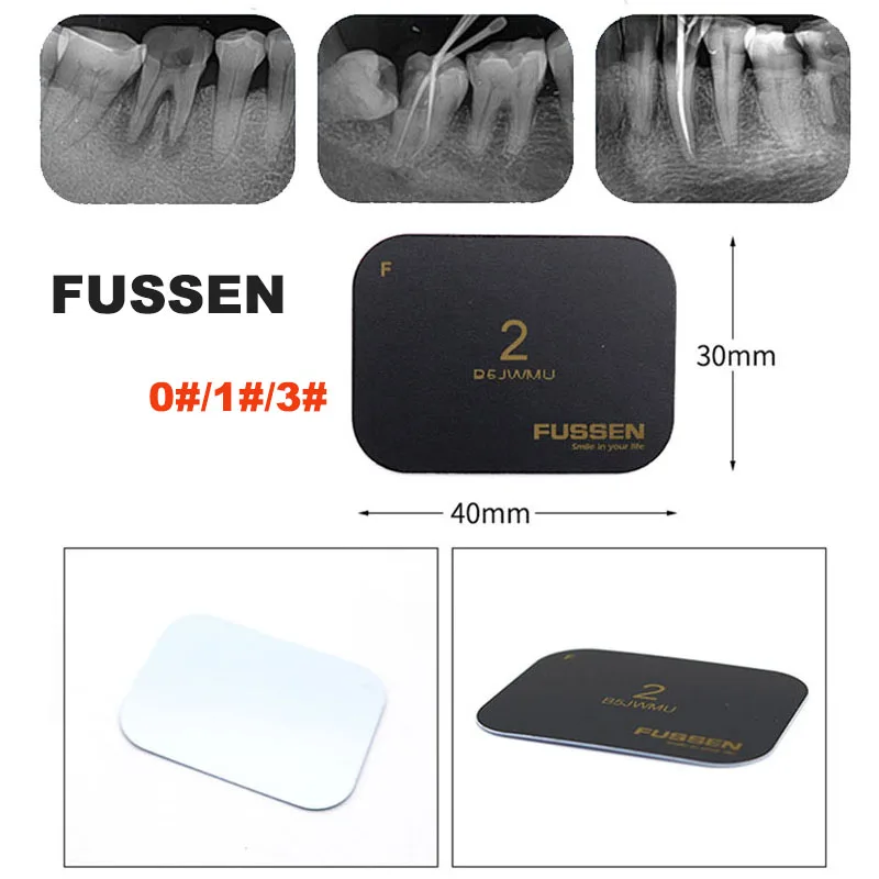 Originálny Fussen Dental Psp Fosfor Fosfor Imaging Plate Röntgenový skener zubný stomatkár röntgenový filmový film Scanning Plate Veľkosť 0 #1 #2 #