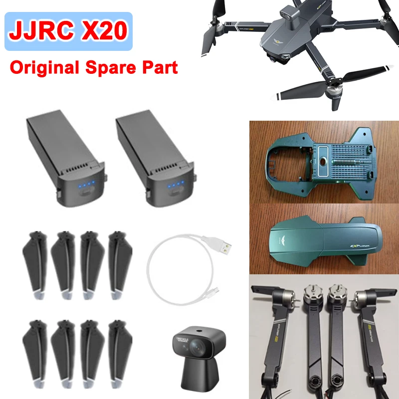 Originálny JJRC X20 DRONOVÝ ČASŤ VRAZY ČASTER / BATTERIÁLNA / NAPRAVENIE USB / Vyhýbanie sa zariadenia / GPS / hlavný prijímač / rameno motora atď.