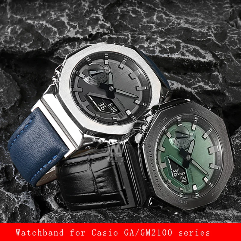 Originálny kožený náramok pre G-Shock Casio Farmhouse Octagonal GM2100/GA2100 mesiac späť