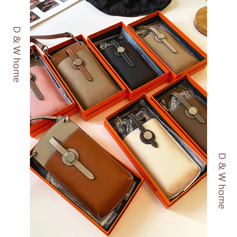 Originálny kožený telefón Crossbody Bag pre ženy luxusné módne mini mini kabelky a kabelky Mobilné tašky