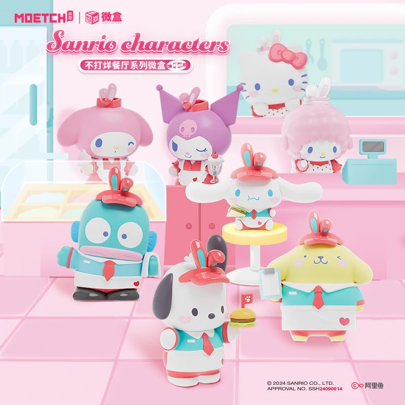 Originálny miniso Sanrio slepý box, ktorý neumaruje séria reštaurácií slepé krabičky nočné svetlo ozdoby karikatúra roztomilé dekoratívne hračky darčeky