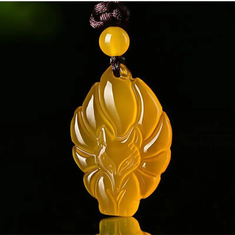 Originálny mjanmarský stupeň jadé jadeite jade jadre Fox Náhrdelník