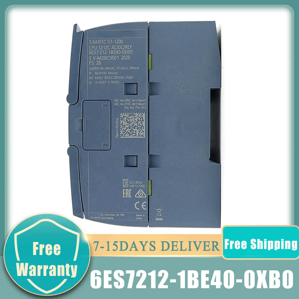 Originálny modul 6ES7212-1BE40-0XB0 PLC SIMATIC S7-1200 CPU 1212C Kompaktný CPU AC/DC/RELE