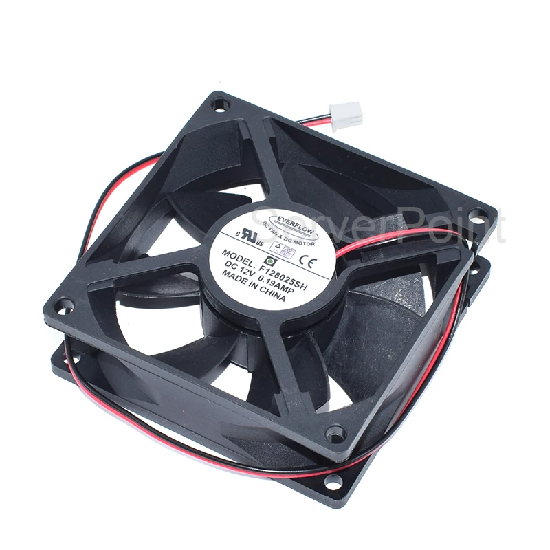 Originálny nový F128025SH DC12V 0,19A 80*80*25 mm dva drôty Server Square Cooling Ventilátor