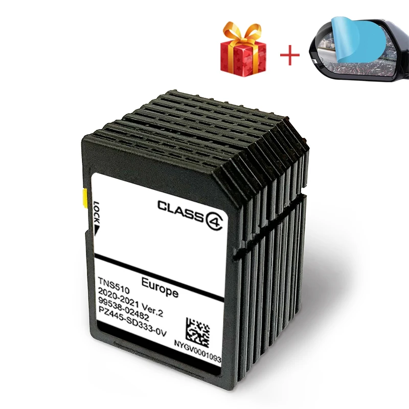 Originálny pre toyota TNS510 Satellite Navigation Sat Nav SD Card PZ445-SW333-0V V2 s bezplatným protifukovým filom