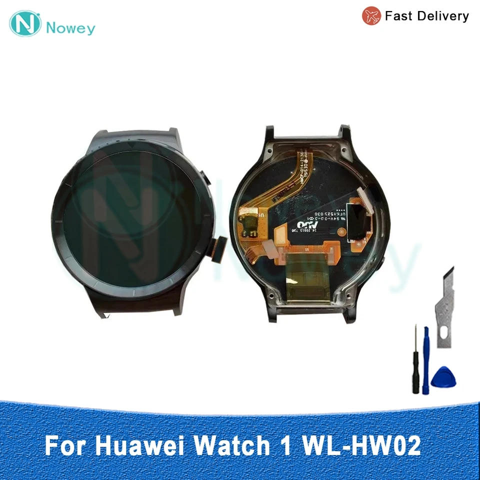Originálny rámec obrazovky LCD displeja, digitalizátor dotykového panela, Huawei Watch 1 WL-HW02, rám obrazovky