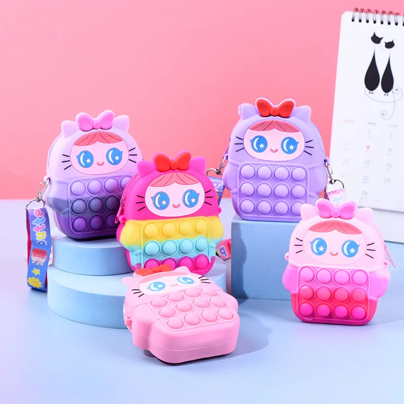 Originálny Sanliou Silikone Bag Meredith Jade Guigou Kuromi, roztomilý neformálny karikatúra múdrosť múdrosť Crossbody Bag Kartoon Bag Gi
