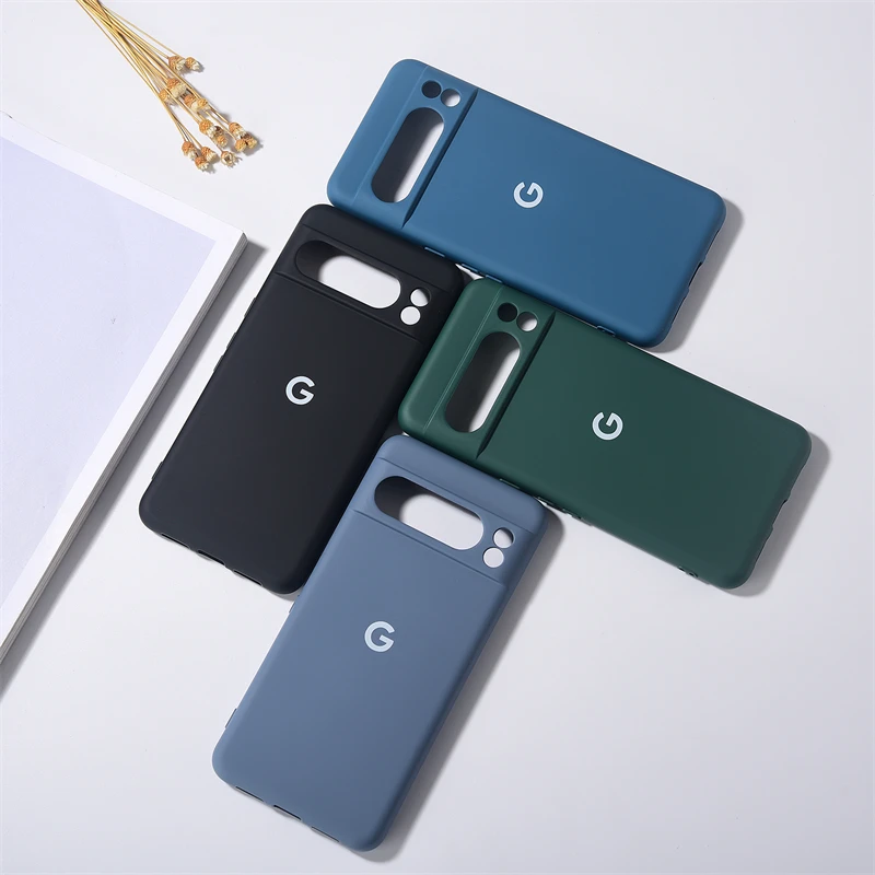 Originálny silikónový kryt pre Google Pixel 8/7/6 Pro 8a 7a 6a 5a 4a 4xl 4 5 Puzdro Soft TPU Shock odolný voči telefónu Ochranné obaly