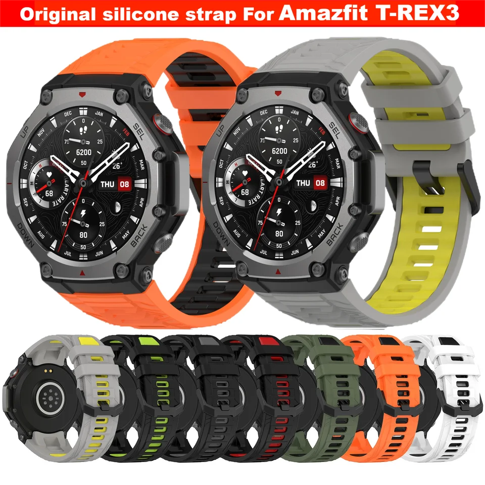 Originálny silikónový remienok pre AmazFit T-Rex 3 Strap Smartwatch Double Color Strap pre AmazFit T Rex 3 Band Strap Accessories REX3