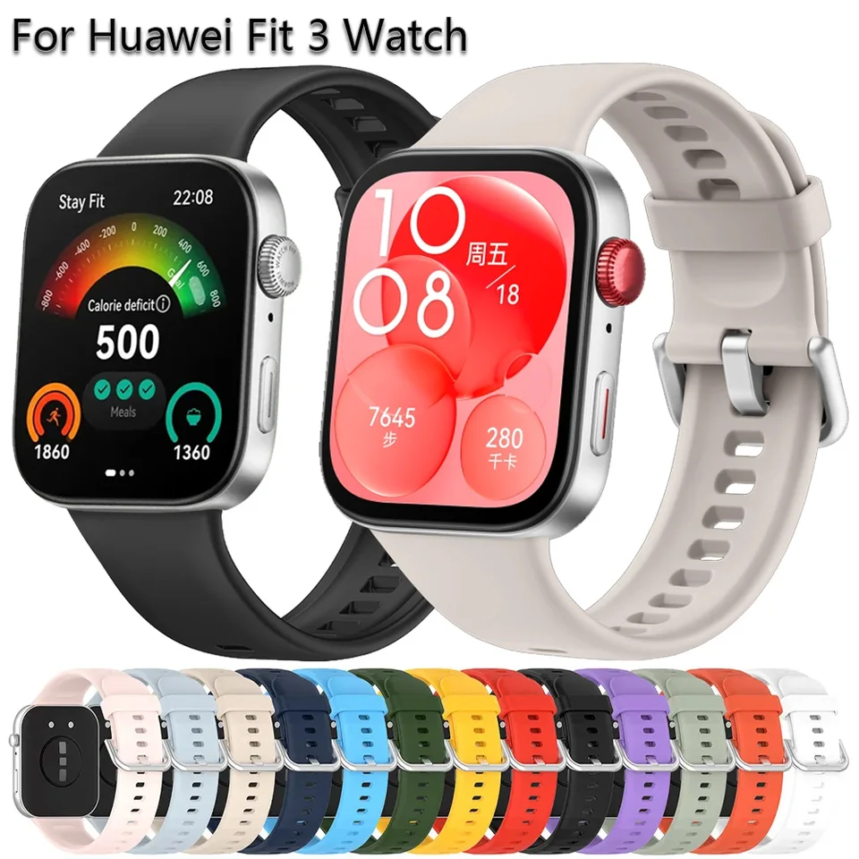 Originálny silikónový remienok pre Huawei Watch Fit 3 náhradný náramok Sport náramok zápästia pre Huawei Fit3 Belt Accessories