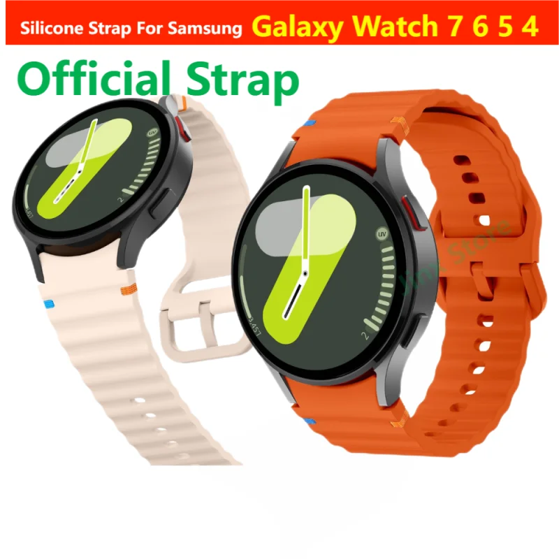 Originálny silikónový remienok pre Samsung Galaxy Watch 7 6 5 Pro 44mm 40 mm 45 mm Fe Sport Band Náramok Classic 43 mm 47 mm puzdro