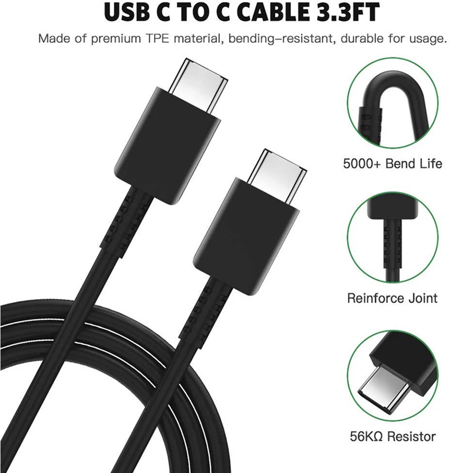 Originálny USB C na typ C PD kábel 3a rýchly nabíjanie 45 W 25W pre Samsung Galaxy S24 S23 S22 S21 FE POZNÁMKA 10 PLUS A54 A73 USB-C káblová kábla