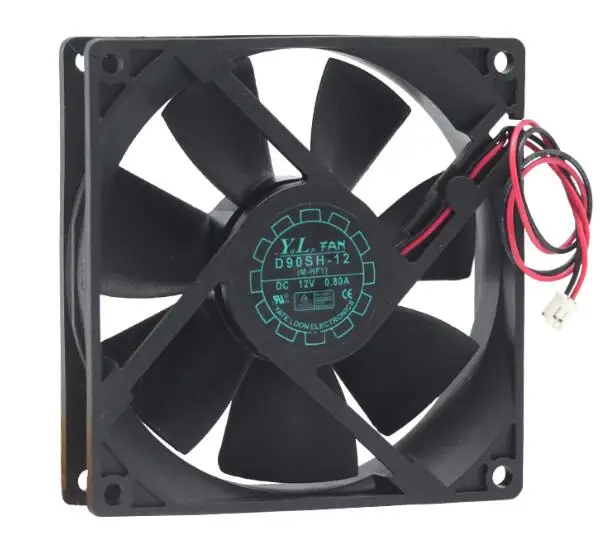 Originálny YLFAN 90*90*25 12V 0,80A D90SH-12 2 drôtený chladiaci ventilátor podvozku