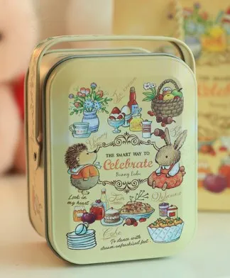 Originálny červený zajačik Lulu pár vreckovej železnej škatule Svadobná cukrová škatuľka kreatívne železné boxy cukríky