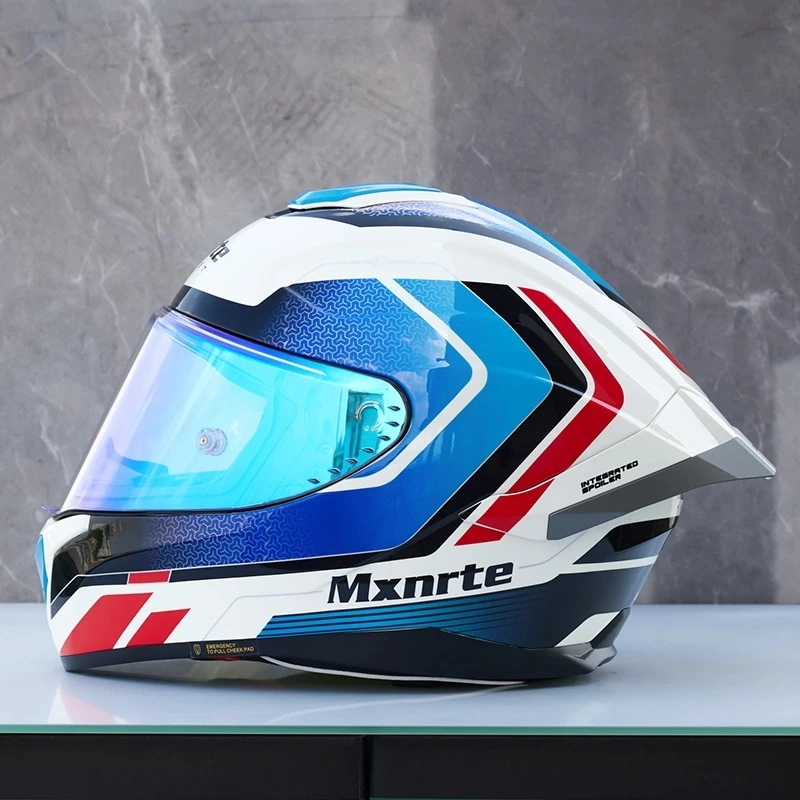 Orignal mxnrte White Red Blue Dodge Helma Men a ženy plná tvár prilba v teréne Bezpečnosť Motocykla prilba Casque Dot schválená