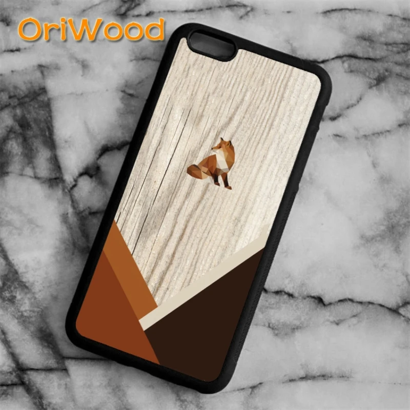 Oriwood Fox Animals Wood Tlač nového puzdra pre iPhone 16 15 14 plus x xr xs 11 12 13 pro max coque