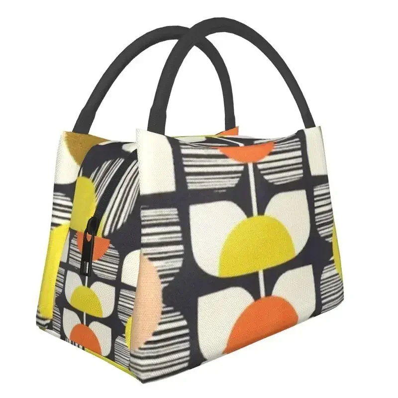 Orla kiely farebné kvety izolované obedové tašky pre ženy Škandinávsky vzor Restrominateľný tepelný chladič obed