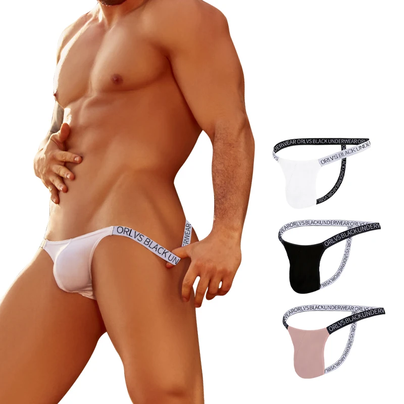 ORLVS Sexy muži Underwear Men Jockstrap Men Slifs Gay Penis Pase Priedubné pánske bikiny spodná bielizeň Tanga Thongs Men Jockstrap