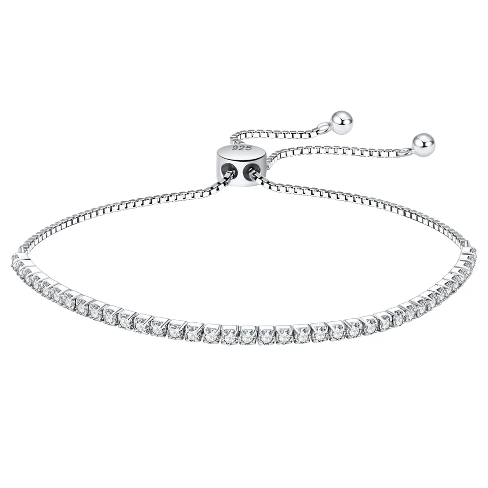 Orsa Jewels Real 925 Sterling Silver nastaviteľný 1,5/2 mm tenisový náramok pre ženy kubické zirkónia ručne vyrábané náramky SB43