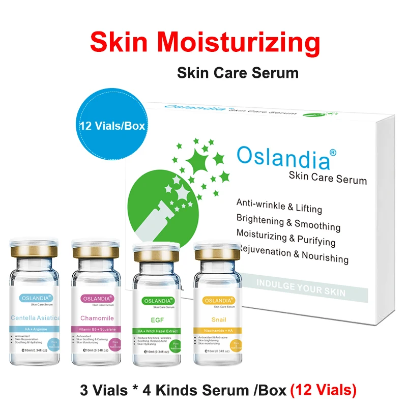 Oslandia EGF slimák harmanček Centella asiatica Sérum starostlivosť o pleť zvlhčujúci antioxidačné tvár Esence 10MLX12 Vials/box
