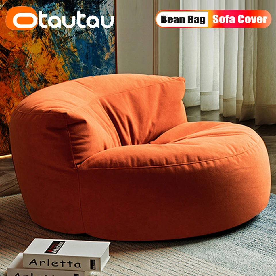 Otautau hrubý mäkký chenille fazuľový vrecko bez plného rohového rohu sedadlo Beanbag puf Ottoman stoličkový nábytok SF011