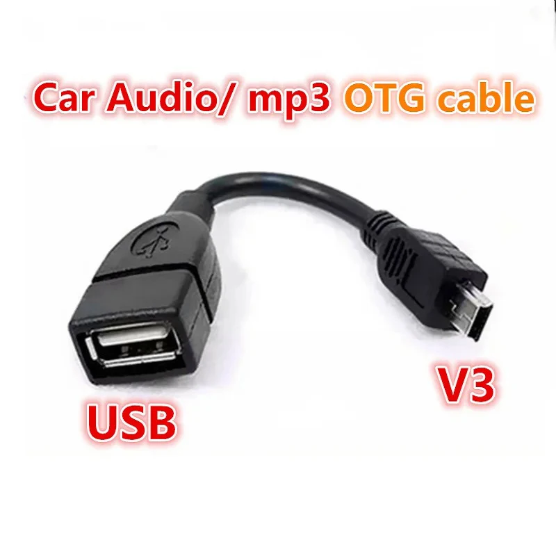 OTG V3 Port Data Data Cable Mini Test pred odoslaním USB Žena na Mini USB B Mužský kábel adaptér 5p pre tablet Audio pre mp3 mp4