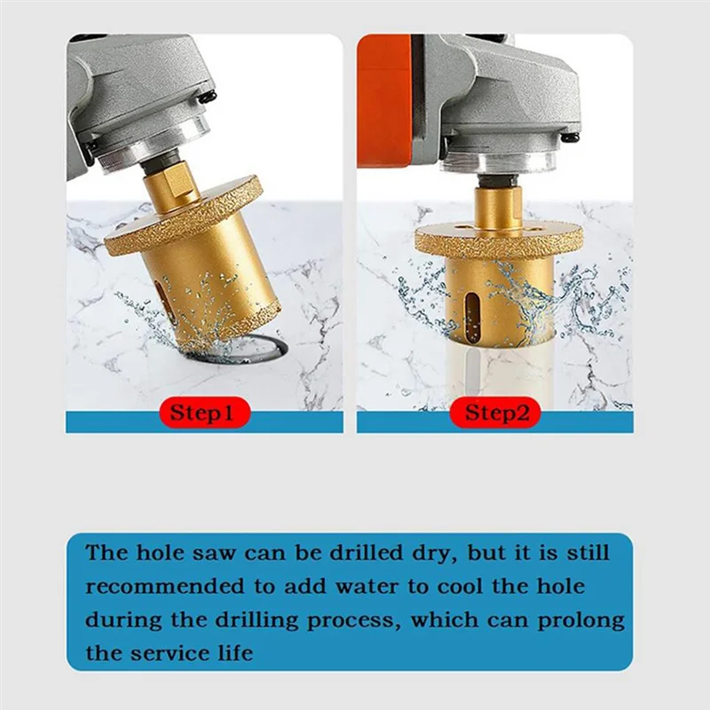 Otvorenie otvoru brúska Bit Bit Brazed Diamond Hole Vŕtacie jadrové kúsky pre mramorové dlaždice otvárač otvoru M10 40-60