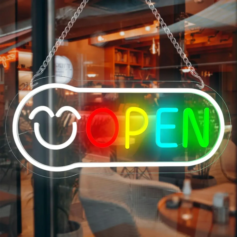 Otvorené neónové podpisy USB Power LED Neon Neon Light for Store Restaurant Coffee Shops Club Bar Hotel Supermarket Window Window Wall Dvere DeCoor
