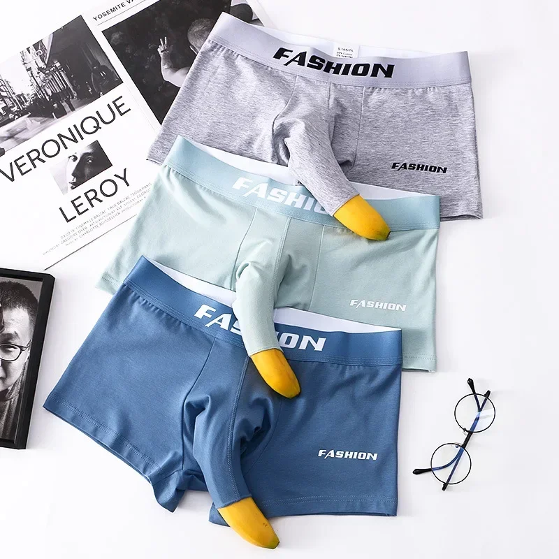Otvorené odlučovanie guľky Pánske spodné prádlo Cotton Mids Mids Pase Color Priedušná podpora mieškového podpora veľkých kmeňových boxerov
