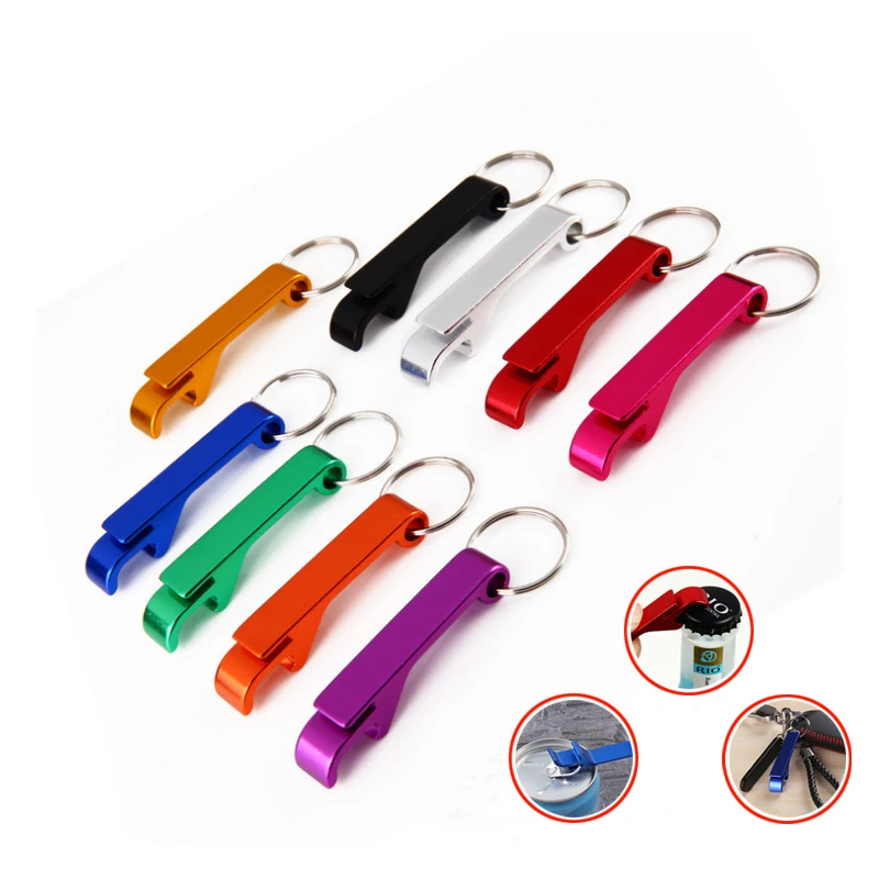 Otváranie otvárač fľaše Hliníkové pivné fľaše otvárač kovov EDC Soda Keyring Tool Darčekové vreckové doplnky pre kuchynský bar