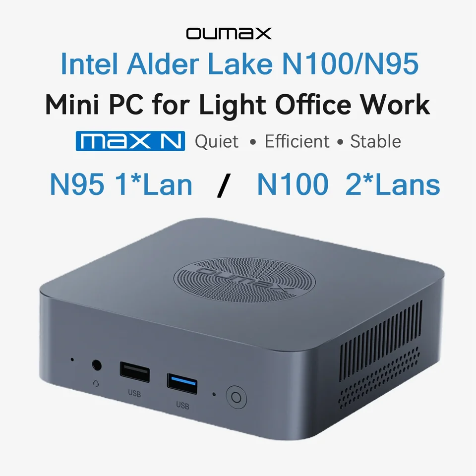 OUMAX MAX Intel N95/N100 MINI PC DDR4 3200MHZ 16 GB 500 GB SSD WIFI BT5.0 DestOP Office Gaming Computer vs Beelink N100 Mini PC