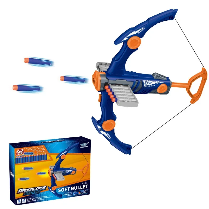 Outdoor Game Bezpečnosť mäkkých bombových spúšťačov Deti Bow and Arrow Model Hračka 12 Continuous Launcher Fun Crossbow