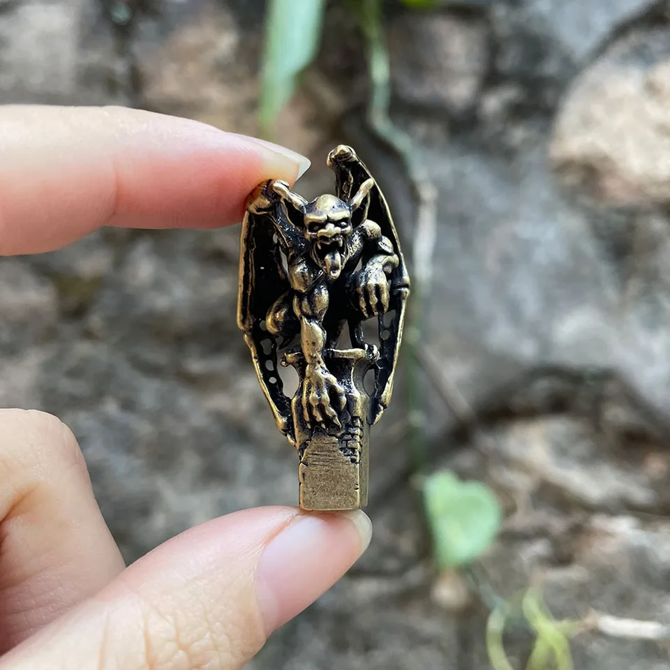 Outdoors DIY Tools EDC mosadz kameň gargoyle no nôž korálky na šnúrku prívesky Kľúčové krúžky
