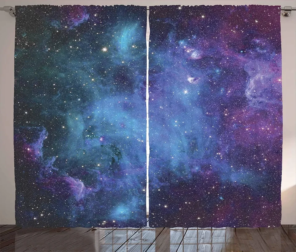 Outer priestoru zatemnenie záclony galaxie hviezdy vo vesmíre nebeské astronomické planéty vo vesmíre Mliečna dráha okennej opony