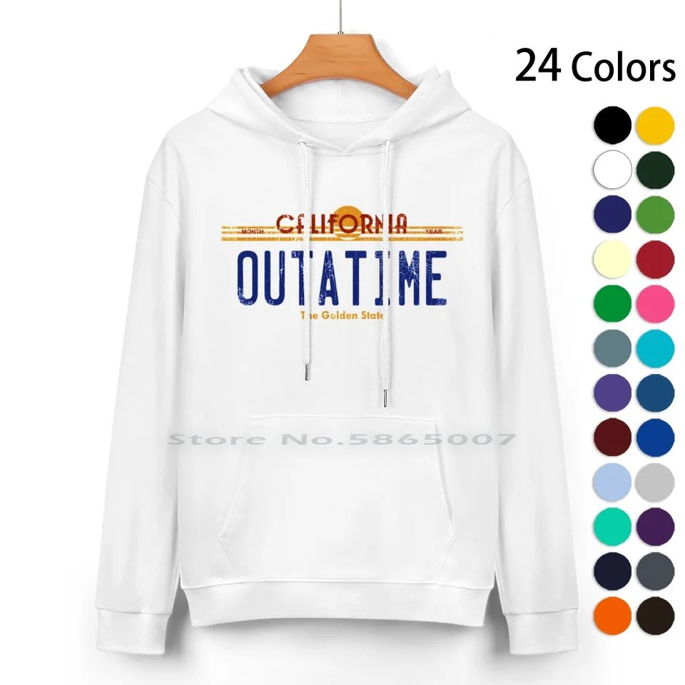 Outratime Cotton Hoodie Sweater 24 Colors Bttf Outratime Time Machine späť do budúcnosti Hoverboard MC logo Fly Grunge