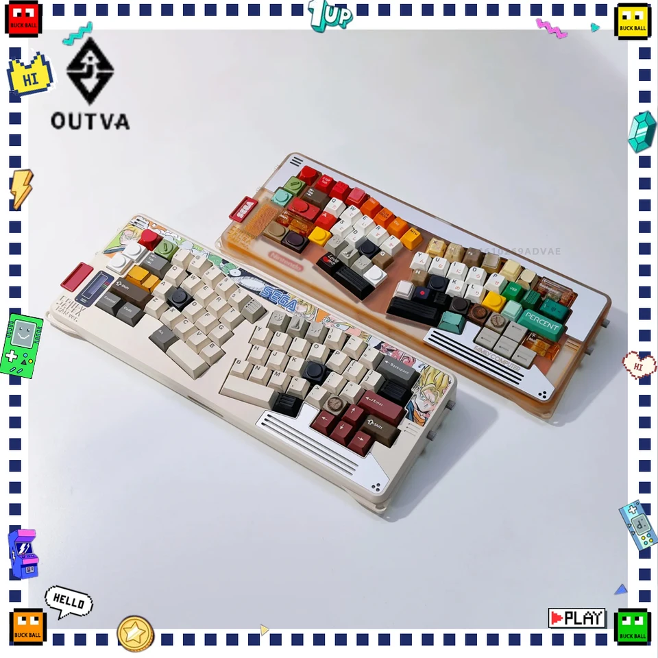 Outva Solid Alex Mechanical Keyboard Kit Tri Režim bezdrôtovej klávesnice Vlastná Alice Rozloženie hliníkovej spodnej klávesnice PC Príslušenstvo