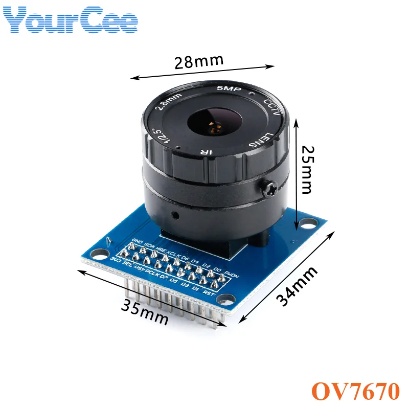 OV7670 Modul fotoaparátu 3.3V nastaviteľný makro univerzálny CS Adaptér obrazový snímač SCCB IIC I2C rozhranie RWRGB RGB YUV YCBCR OUTPUT