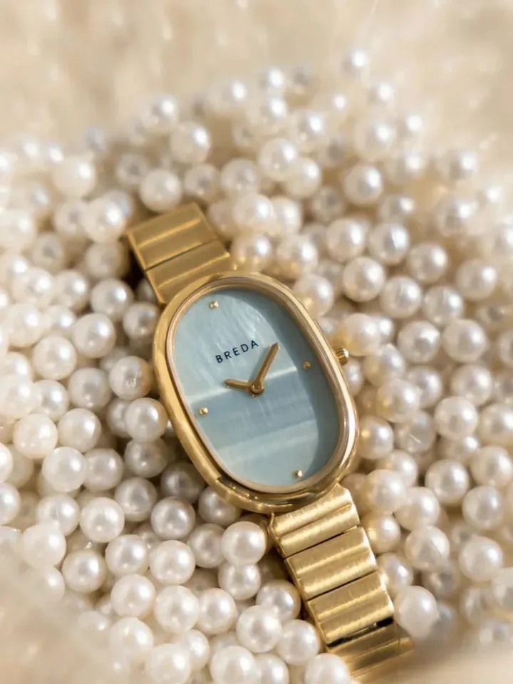 Oval Watch Dámske výklenky Light Luxury Retro European a American Osobnosť Quartz Matka-perlové vytáčanie hodiniek Ženy