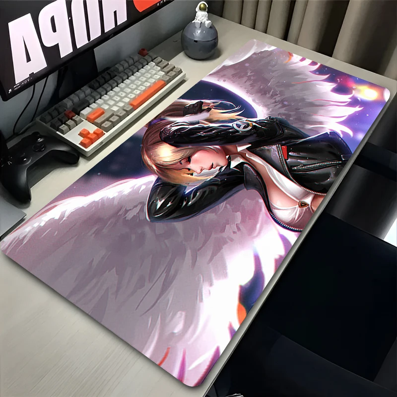 Overwatch Mercy Mouse Pad LoPtop Gaming Accessories Klávesová koberec Nový anjel Wings Desk Mat PC Anime Sexy Girl MousePad XXL Koberec