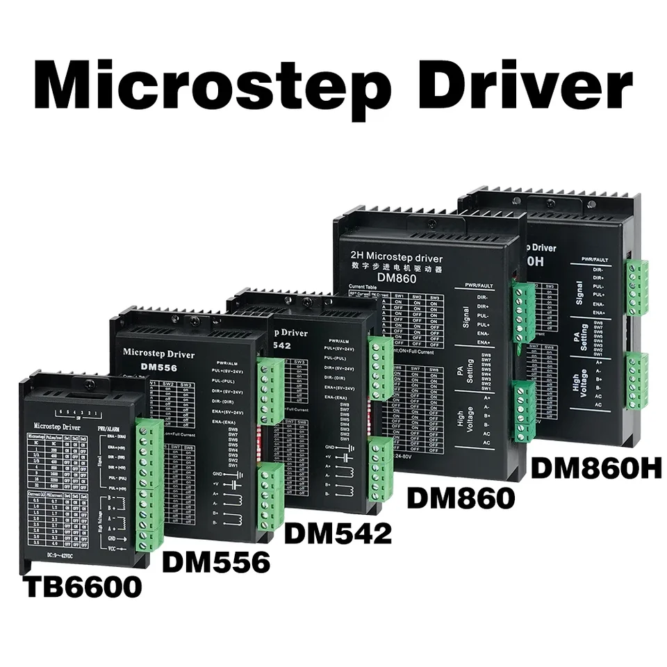 Ovládač Microstep TB6600 DM542 DM556 DM860 DM860H Vodič Cintroller Microstep Motor bez kefy bez kefy pre 42/57/86 NEMA17 NEMA23