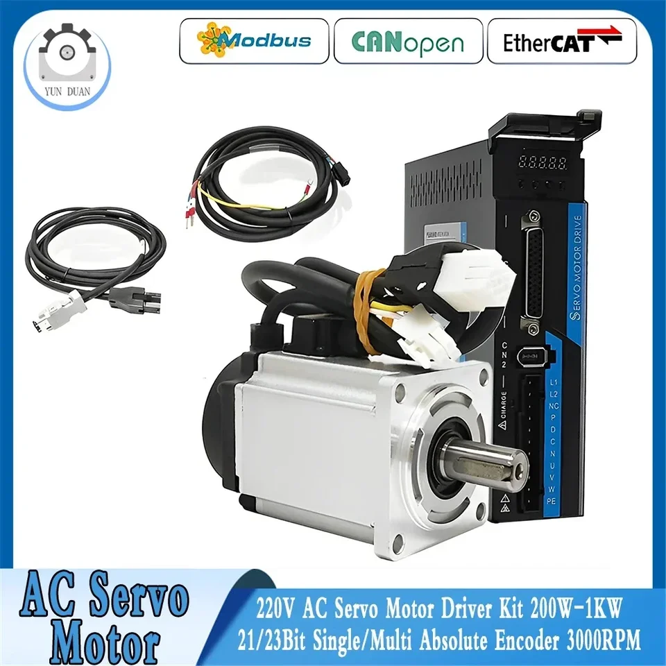 Ovládač motorov AC Servo Motor 1721/23bit Single Multi Absolute Encoder 200W-1KW 0,64nm-3,18nm 60/80 príruba s RS485/Ethercat/Canopen