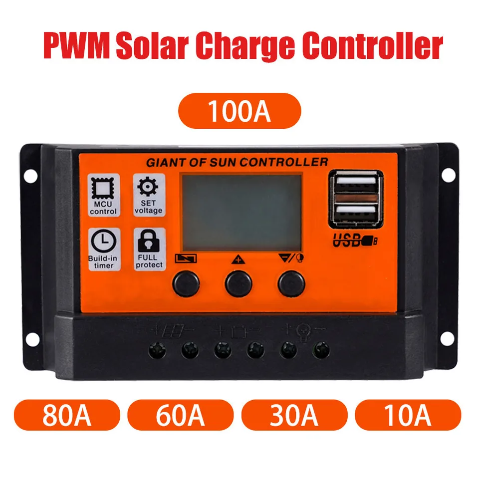 Ovládač solárneho náboja MPPT 30A 60A 80A 100A solárny ovládač solárny panel Regulátor batérie Dual USB 5V LCD displej