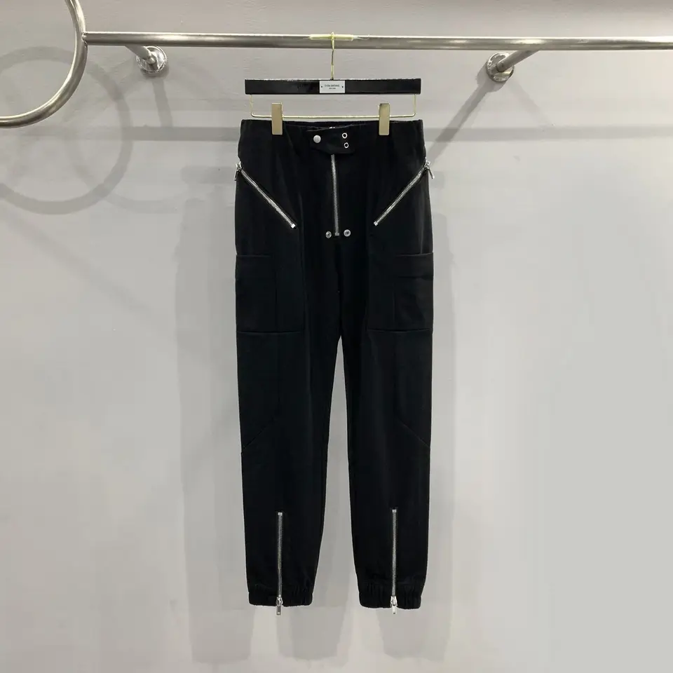 Owens Pants Men Streetwear Classic Pocket Zip Rick Sweatpants Dark Multi-Button Metrys Winter Punk Slacks Hip Hop Ro nohavice