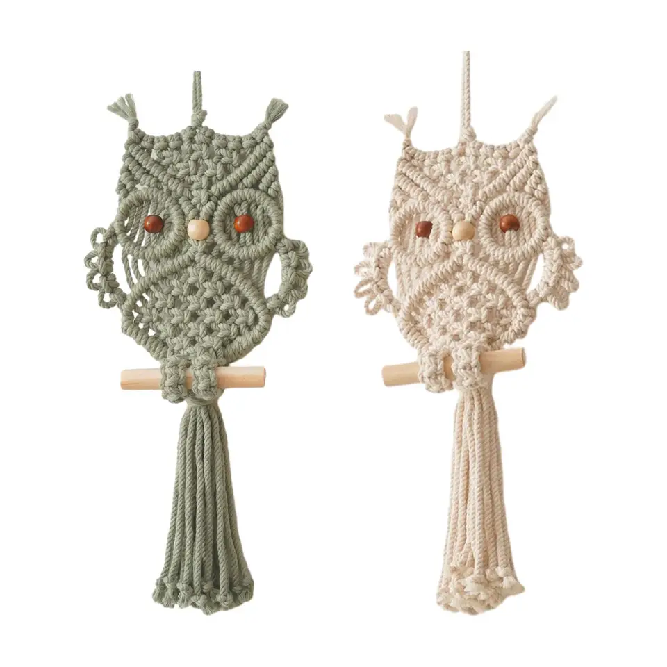 Owl makrame tapisérie tkanina Woven Wall zavesenie prívesok Ornament tkané české tapisérie pre spálňu obývacia izba Decor