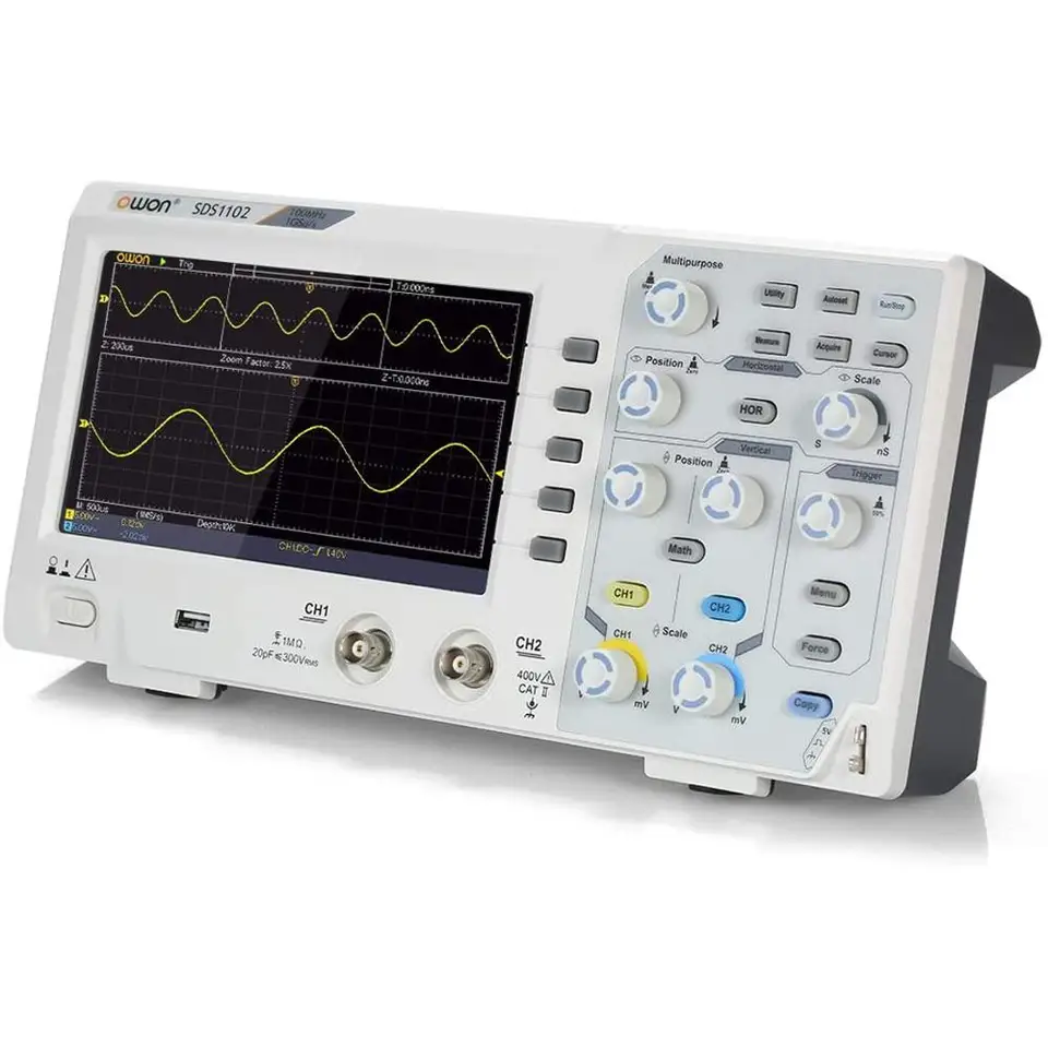 OWON SDS1102 SDS1202 osciloskop 2-kanálové digitálne osciloskopy 100 MHz šírka pásma 1GS/S Vysoký presnosť osciloskopu s vysokou presnosťou