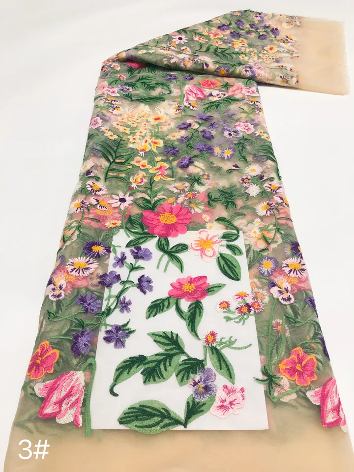 OWSM New Spring Flower Design s jasnou farbou vyšívaná sieťová čipka čipky na večierky večerné šaty